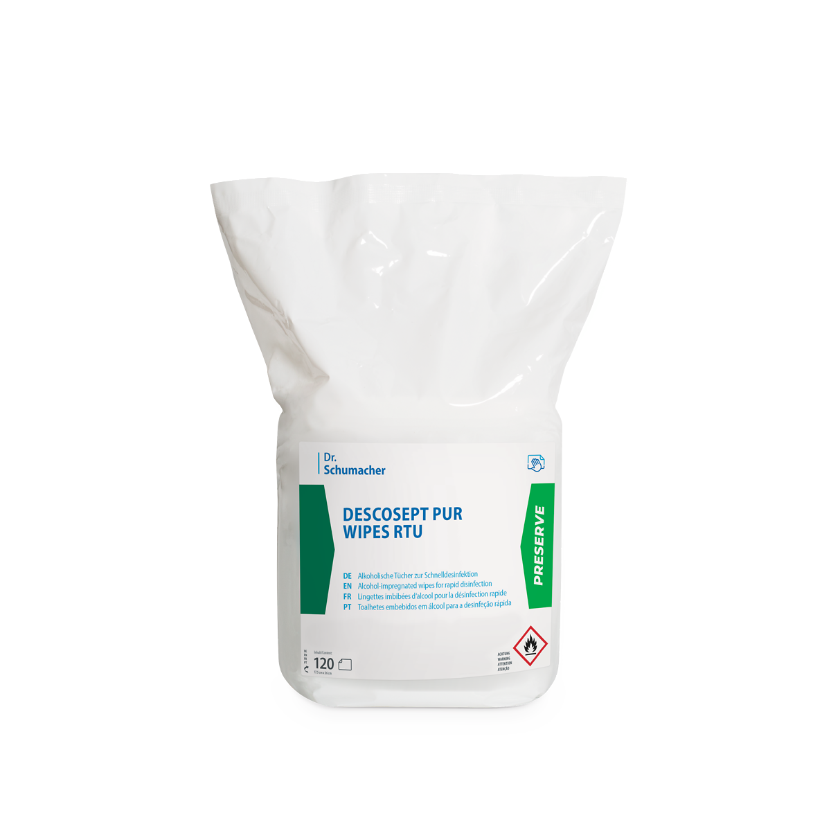 DESCOSEPT PUR WIPES RTU 120 Tücher (Nachfüllpack)